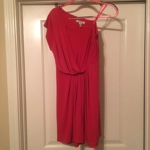 One shoulder BCBG pink short dress